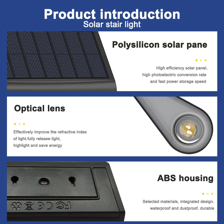 Énergie solaire rechargeable d'escalier