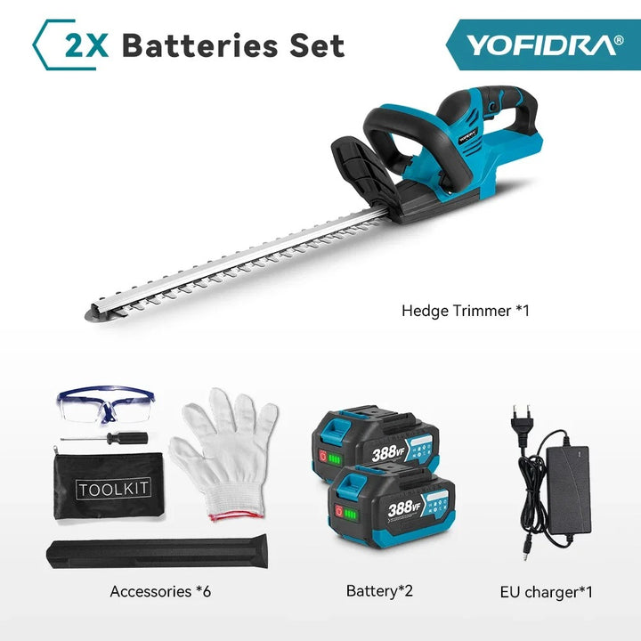 YOFIDRA 22INCH 2000W POWER PROCER HEdgehogs - Facilité de jardin sans fil, puissante et fiable avec batterie Makita 18V